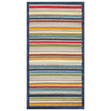 7' X 9' Ivory And Blue Striped Stain Resistant Indoor Outdoor Area Rug - Homeroots - Flyclothing LLC