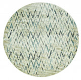8' Ivory Round Chevron Area Rug - Homeroots - Flyclothing LLC