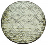 8' Gray Round Abstract Area Rug - Homeroots - Flyclothing LLC