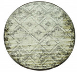8' Gray Round Abstract Area Rug - Homeroots - Flyclothing LLC