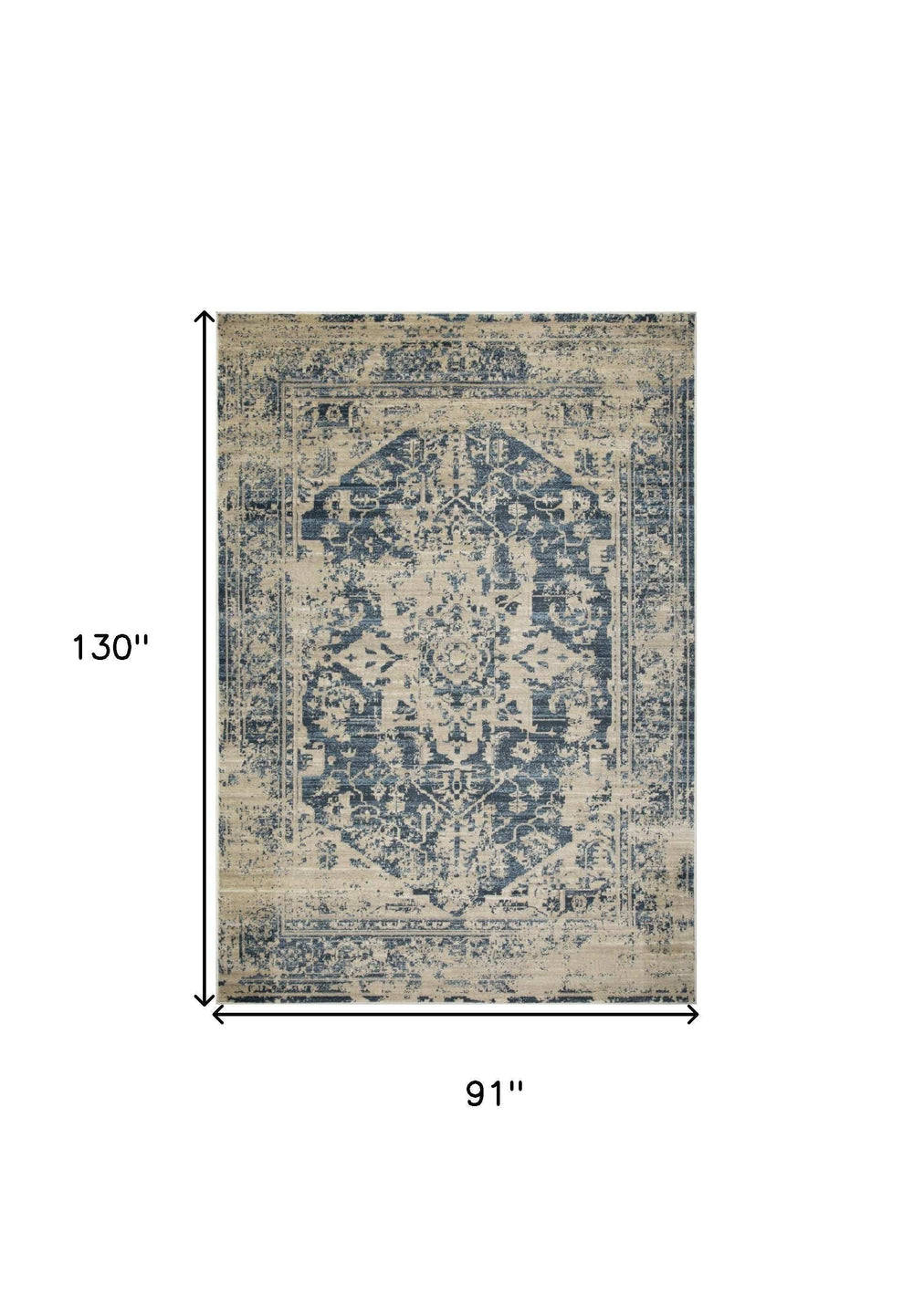 8' X 11' Ivory Oriental Area Rug - Homeroots - Flyclothing LLC