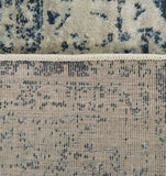 8' Ivory and Blue Oriental Distressed Round Rug - Homeroots - Flyclothing LLC