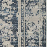 8' Ivory and Blue Oriental Distressed Round Rug - Homeroots - Flyclothing LLC