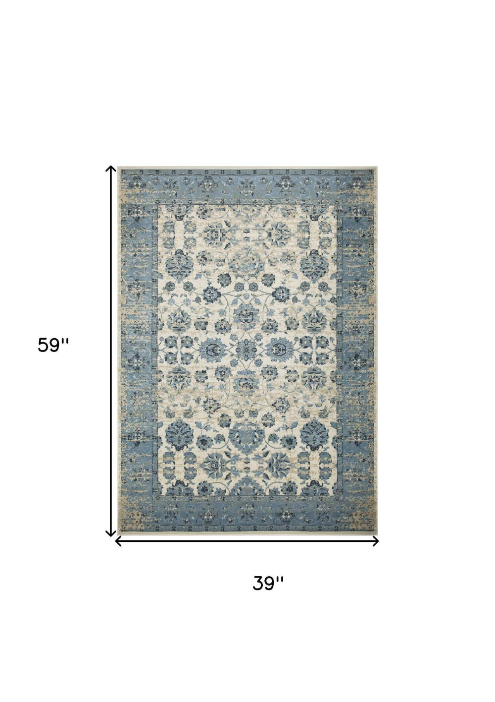 3' X 5' Ivory Oriental Area Rug - Homeroots - Flyclothing LLC