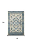 3' X 5' Ivory Oriental Area Rug - Homeroots - Flyclothing LLC