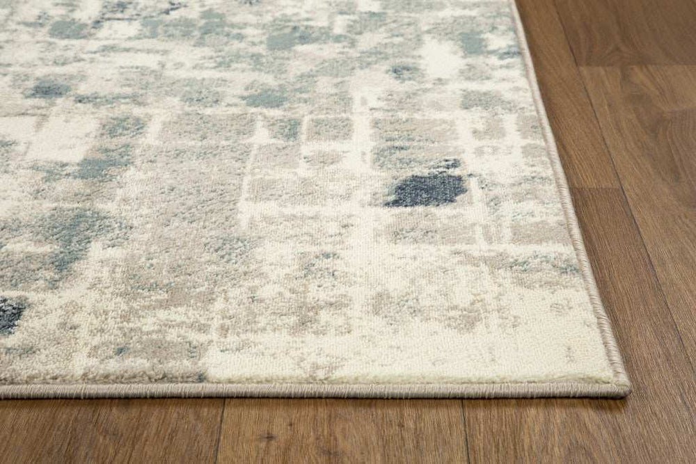 5' X 8' Blue and Beige Abstract Area Rug - Homeroots - Flyclothing LLC