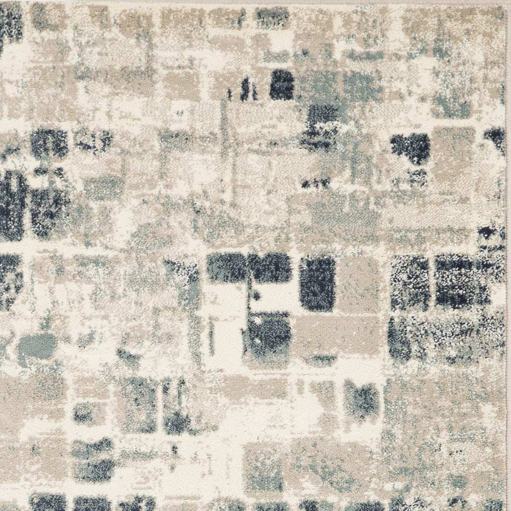 5' X 8' Blue and Beige Abstract Area Rug - Homeroots - Flyclothing LLC