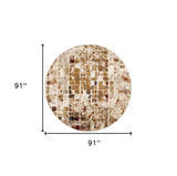 8' Natural Round Abstract Area Rug - Homeroots - Flyclothing LLC