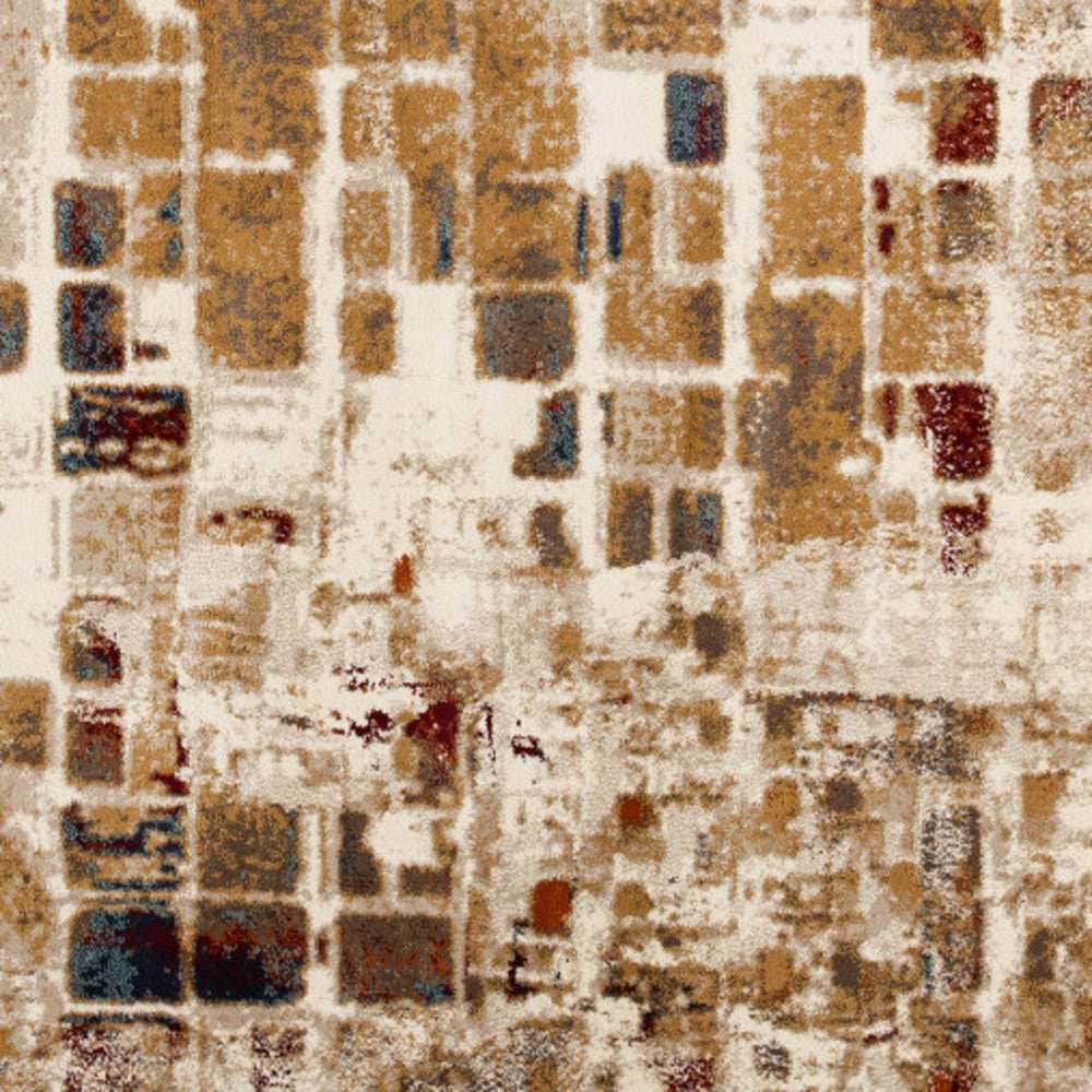 8' Natural Round Abstract Area Rug - Homeroots - Flyclothing LLC