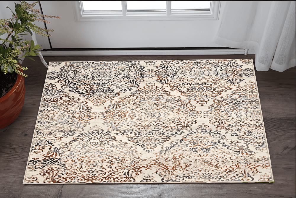 3' X 5' Ivory Oriental Area Rug - Homeroots - Flyclothing LLC