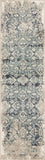 8' Runner Ivory and Blue Oriental Runner Rug - Homeroots - Flyclothing LLC