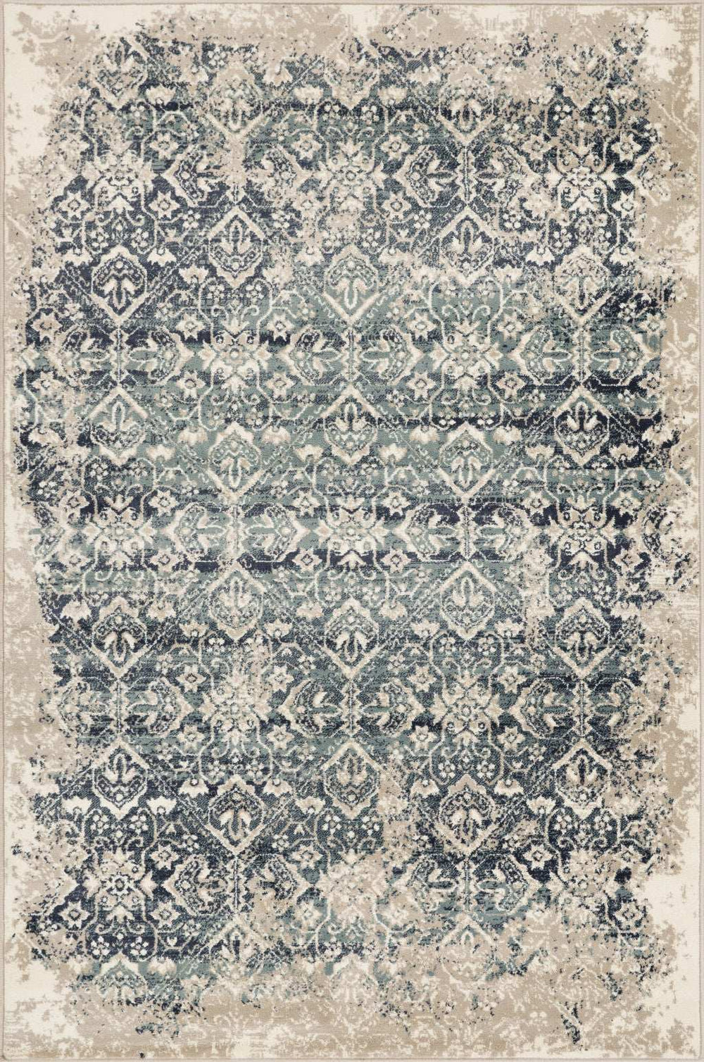3' X 5' Ivory and Blue Oriental Area Rug - Homeroots - Flyclothing LLC