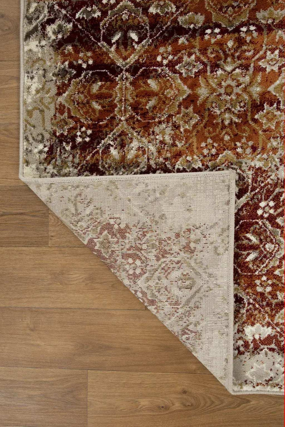 8' Rust Round Oriental Area Rug - Homeroots - Flyclothing LLC