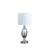 25" Silver Metal Urn Table Lamp With White Drum Shade - Homeroots - Flyclothing LLC