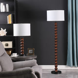 28" Dark Cherry Polyresin Indents Table Lamp With White Shade - Homeroots - Flyclothing LLC
