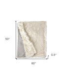 50" x 60" Royal White Long Hair Faux Fur Throw - Homeroots - Flyclothing LLC