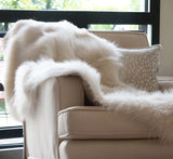 50" x 60" Royal White Long Hair Faux Fur Throw - Homeroots - Flyclothing LLC