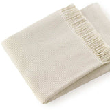 Soft Creamy White Links Pattern Throw Blanket - Homeroots - Flyclothing LLC