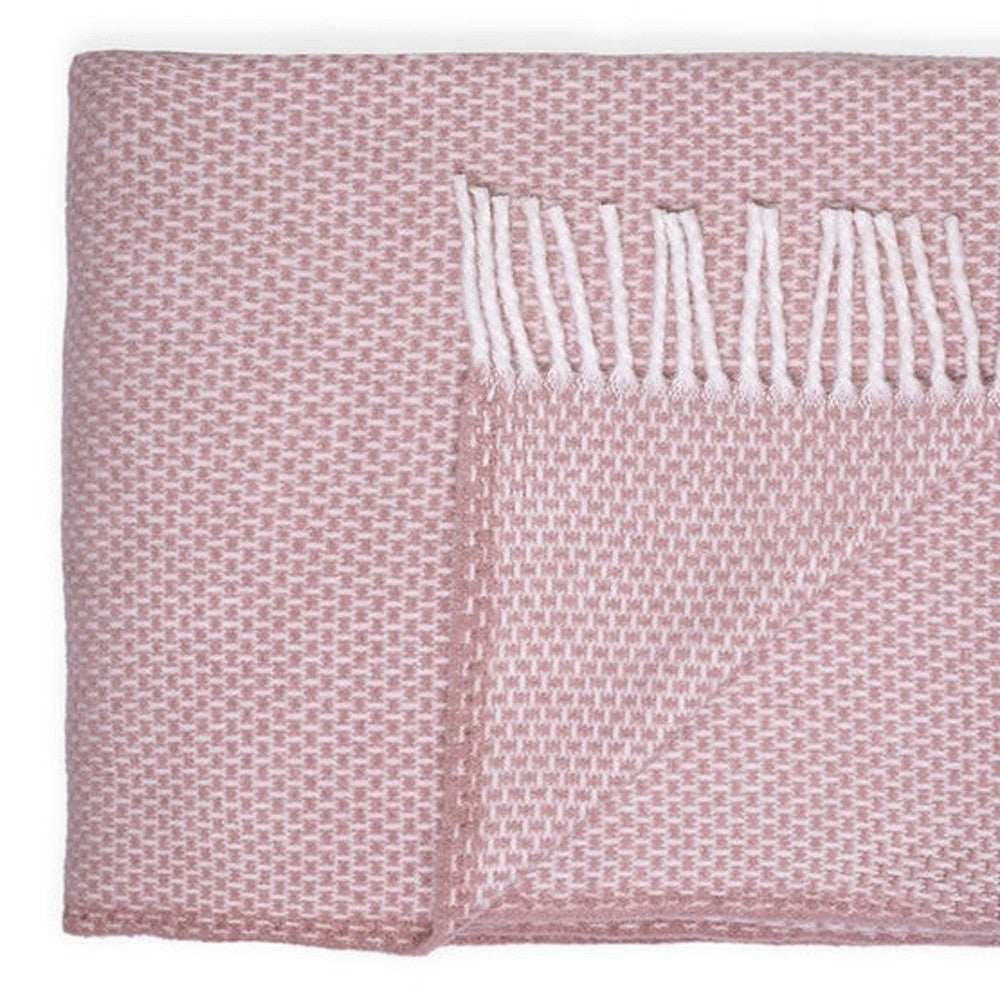 Soft Dusty Rose Links Pattern Throw Blanket - Homeroots - Flyclothing LLC