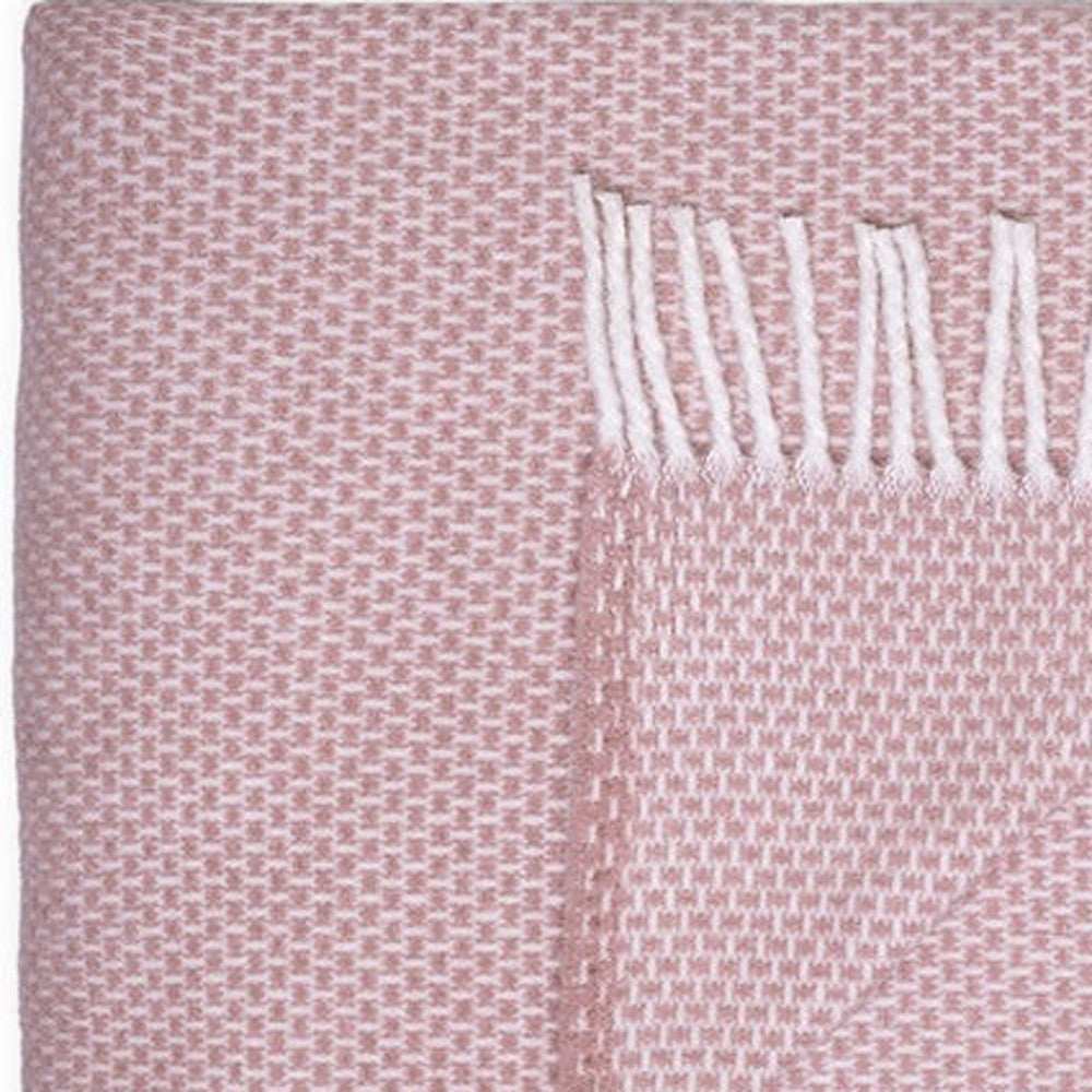 Soft Dusty Rose Links Pattern Throw Blanket - Homeroots - Flyclothing LLC