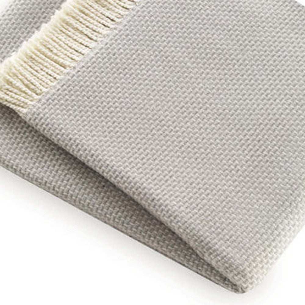 Soft Light Gray Links Pattern Throw Blanket - Homeroots - Flyclothing LLC