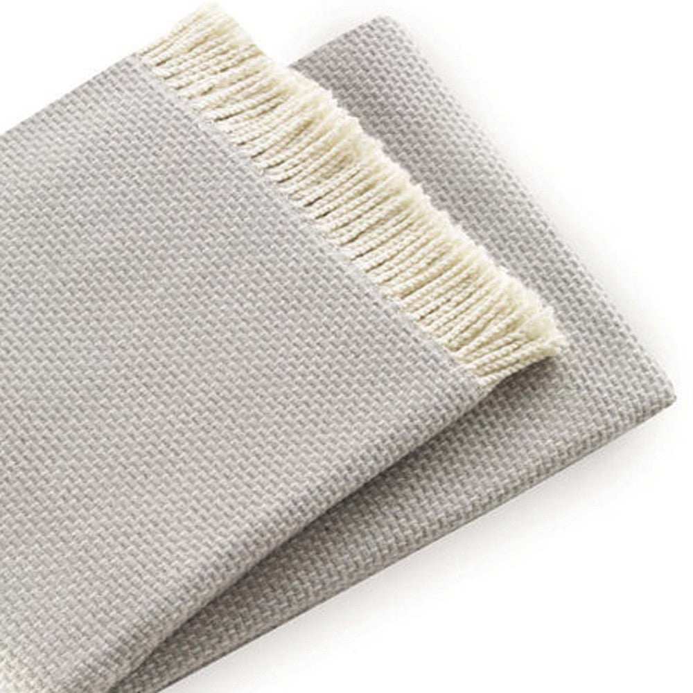 Soft Light Gray Links Pattern Throw Blanket - Homeroots - Flyclothing LLC
