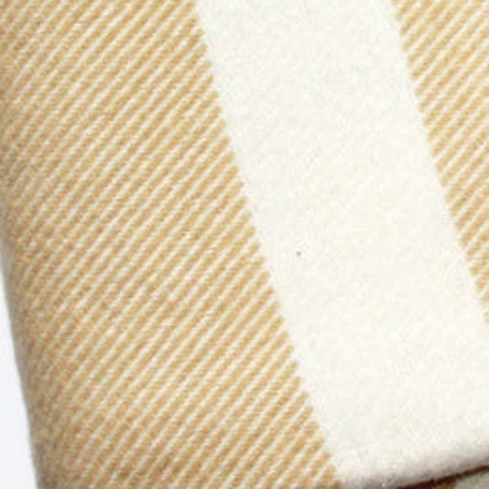 Plush Multi Beige Plaid Throw Blanket with Tassels - Homeroots - Flyclothing LLC