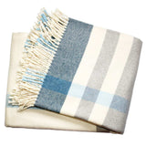Plush Multi Blue Plaid Throw Blanket with Tassels - Homeroots - Flyclothing LLC