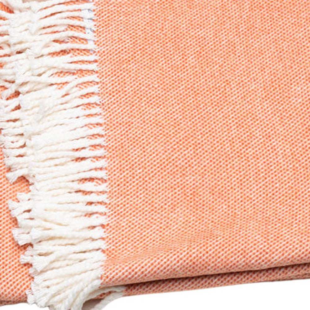 Coral Mini Dot Fringed Throw Blanket - Homeroots - Flyclothing LLC