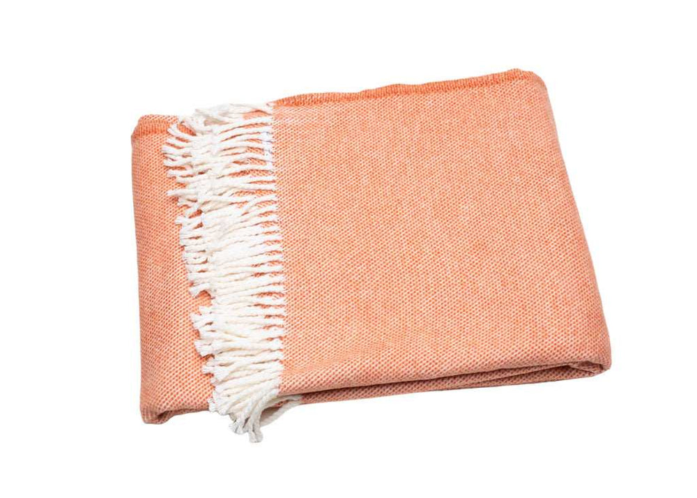 Coral Mini Dot Fringed Throw Blanket - Homeroots - Flyclothing LLC