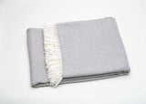 Light Gray Mini Dot Fringed Throw Blanket - Homeroots - Flyclothing LLC