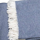 Navy Blue Mini Dot Fringed Throw Blanket - Homeroots - Flyclothing LLC