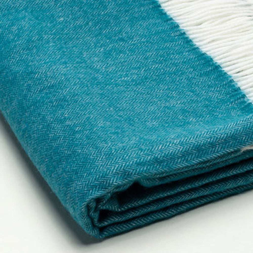 Dark Teal Soft Acrylic Herringbone Throw Blanket - Homeroots - Flyclothing LLC