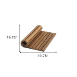Designer Roll Up Genuine Teak 2' x 3' Mat - Homeroots - Flyclothing LLC