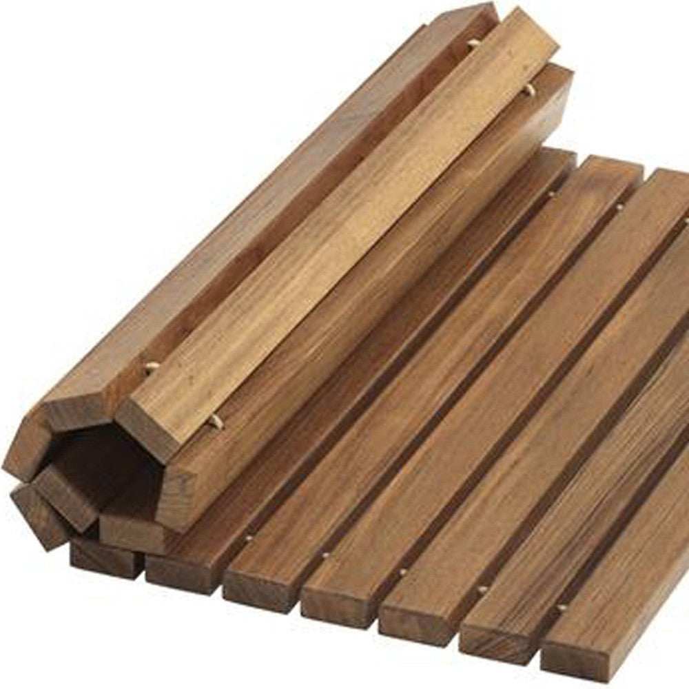 Designer Roll Up Genuine Teak 2' x 3' Mat - Homeroots - Flyclothing LLC