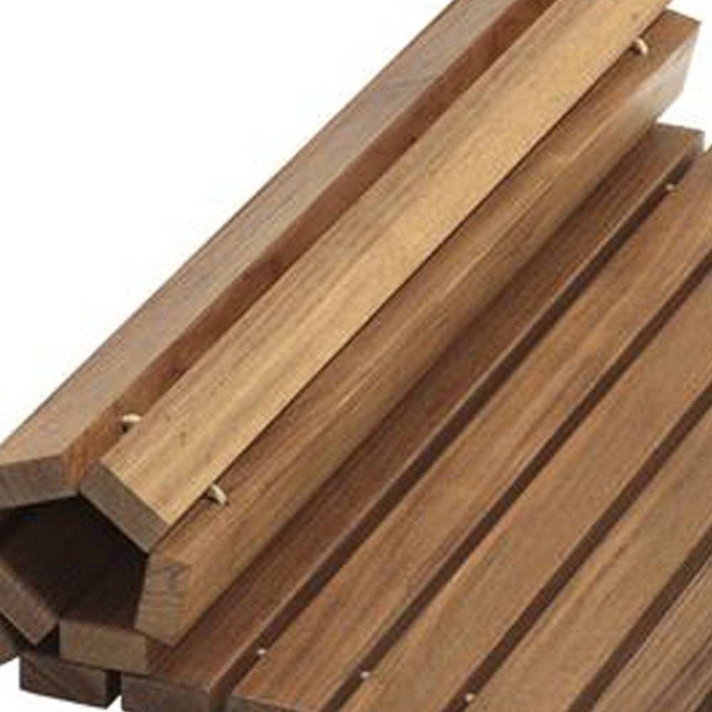 Designer Roll Up Genuine Teak 2' x 3' Mat - Homeroots - Flyclothing LLC