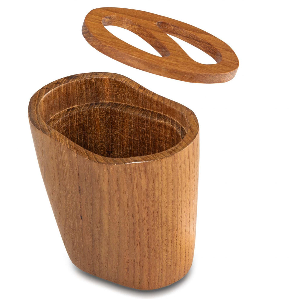 Natural Brown Solid Teak Oval Toothbrush Holder - Homeroots - Flyclothing LLC