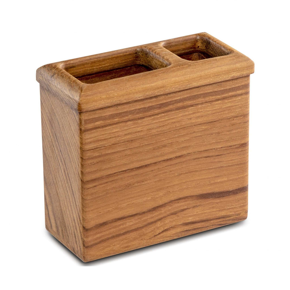 Traditional Solid Teak Rectangular Toothbrush Holder - Homeroots - Flyclothing LLC