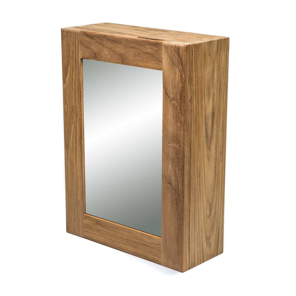 Traditional Solid Teak Hanging Mirrored Medicine Cabinet - Homeroots - Flyclothing LLC