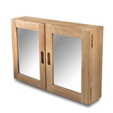 Traditional Solid Teak Double Door Mirrored Medicine Cabinet - Homeroots - Flyclothing LLC