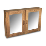 Traditional Solid Teak Double Door Mirrored Medicine Cabinet - Homeroots - Flyclothing LLC