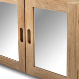 Traditional Solid Teak Double Door Mirrored Medicine Cabinet - Homeroots - Flyclothing LLC