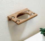 Traditional Solid Teak Wall Mount Cup and Toothbrush Holder - Homeroots - Flyclothing LLC