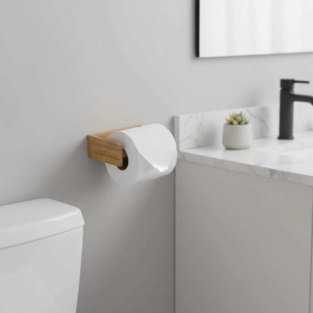 Traditional Solid Teak Wall Mount Toilet Paper Holder - Homeroots - Flyclothing LLC