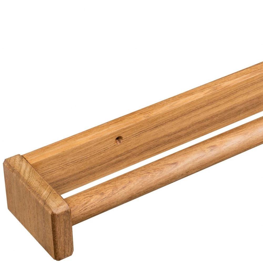 16" Traditional Solid Teak Towel Bar - Homeroots - Flyclothing LLC