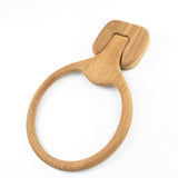 Natural Solid Teak Wood Wall Mount Towel Ring - Homeroots - Flyclothing LLC