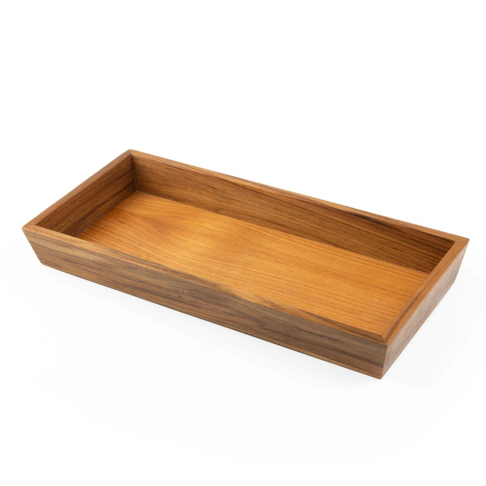 15" Brown Solid Teak Vanity Tray - Homeroots - Flyclothing LLC
