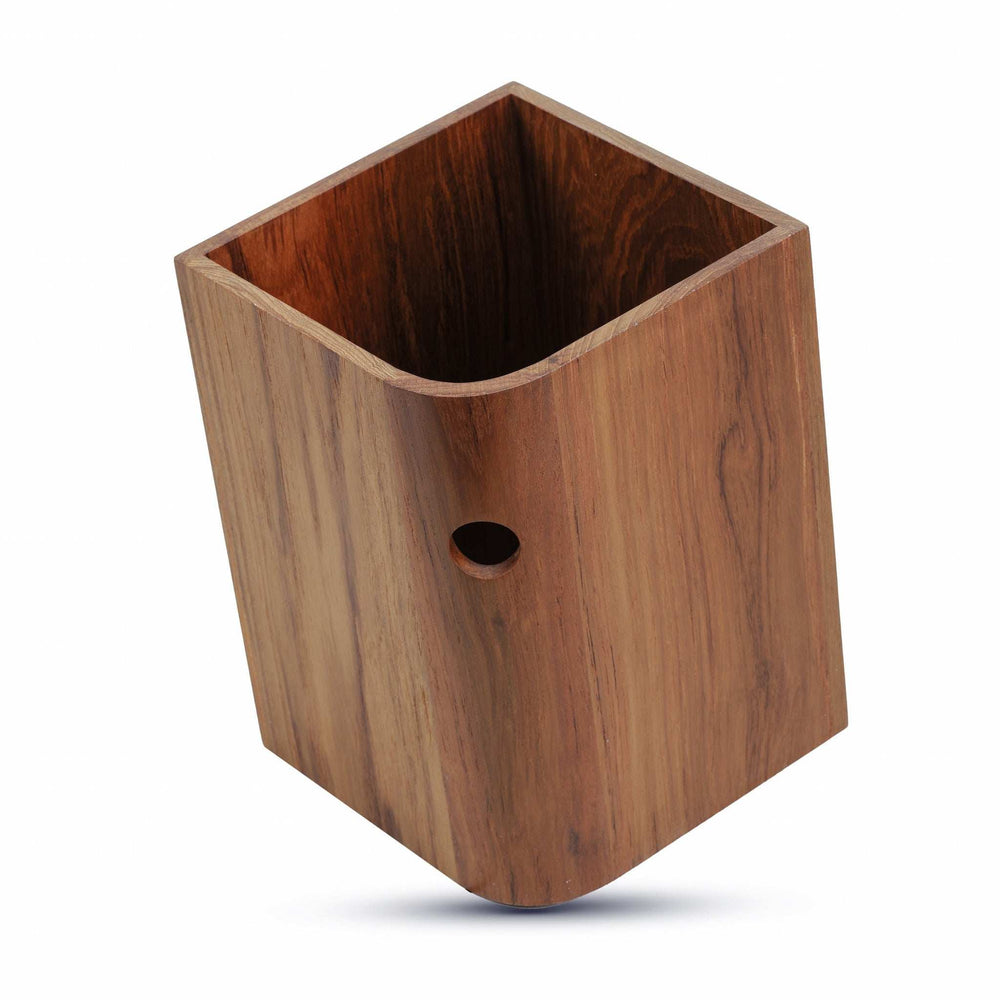 Designer Genuine Teak Waste Basket - Homeroots - Flyclothing LLC