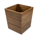 12" Traditional Solid Teak Large Waste Basket - Homeroots - Flyclothing LLC