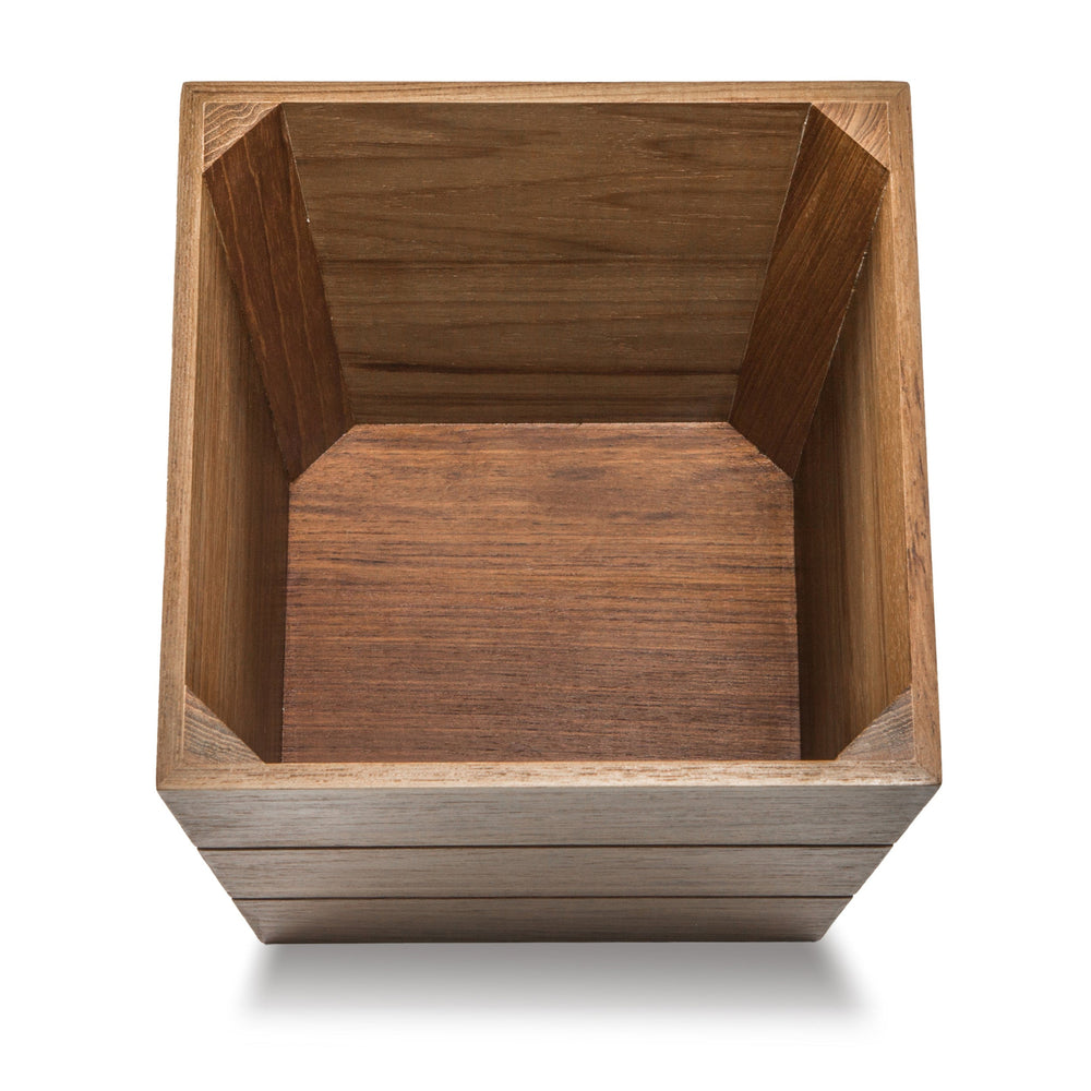 12" Traditional Solid Teak Large Waste Basket - Homeroots - Flyclothing LLC